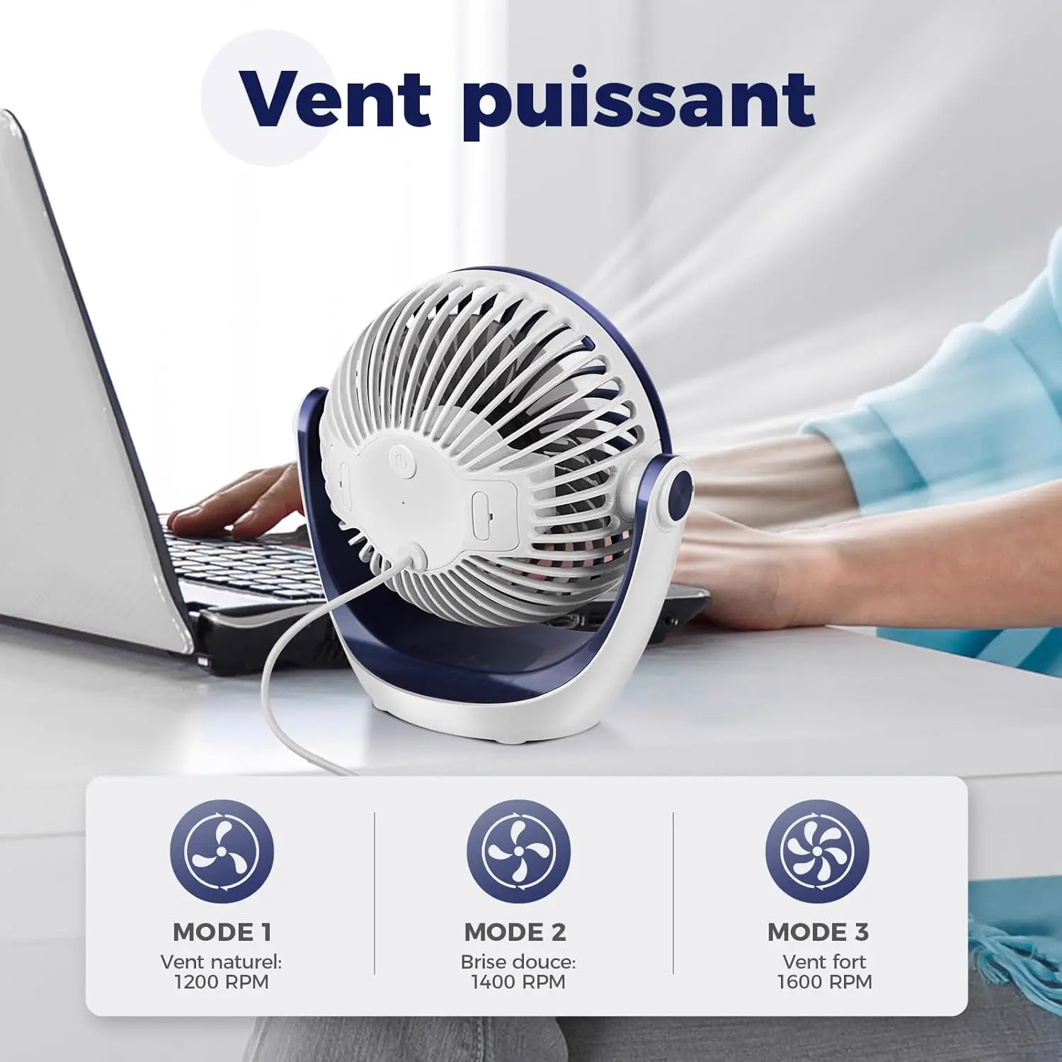 OCOOPA Ventilateur Silencieux Portable Mini Puissant - 3 vue 5