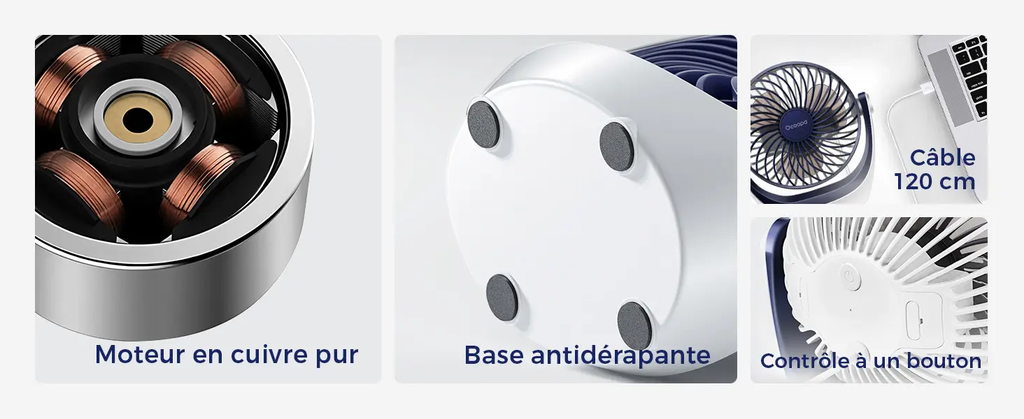 OCOOPA Ventilateur Silencieux Portable Mini Puissant - 3 — contenu détaillé 3