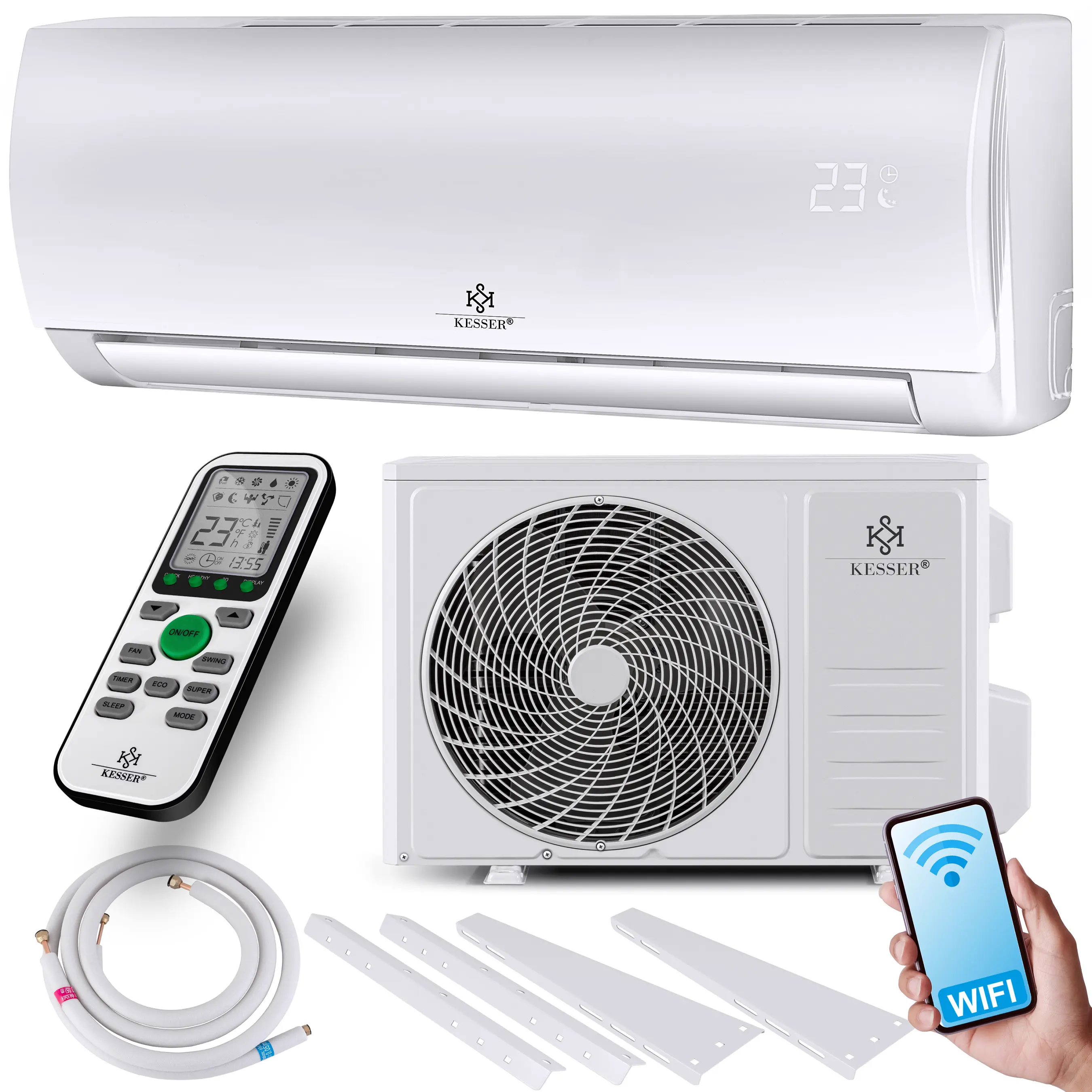 KESSER® Climatiseur SET Split – Wi-Fi/application – — contenu détaillé 4