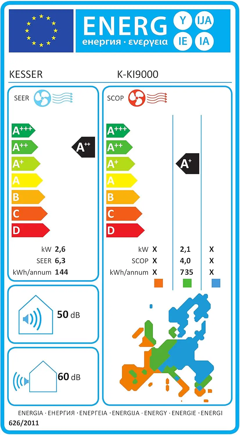 Climatiseur KESSER® SET Split – Wi-Fi/application – vue 10