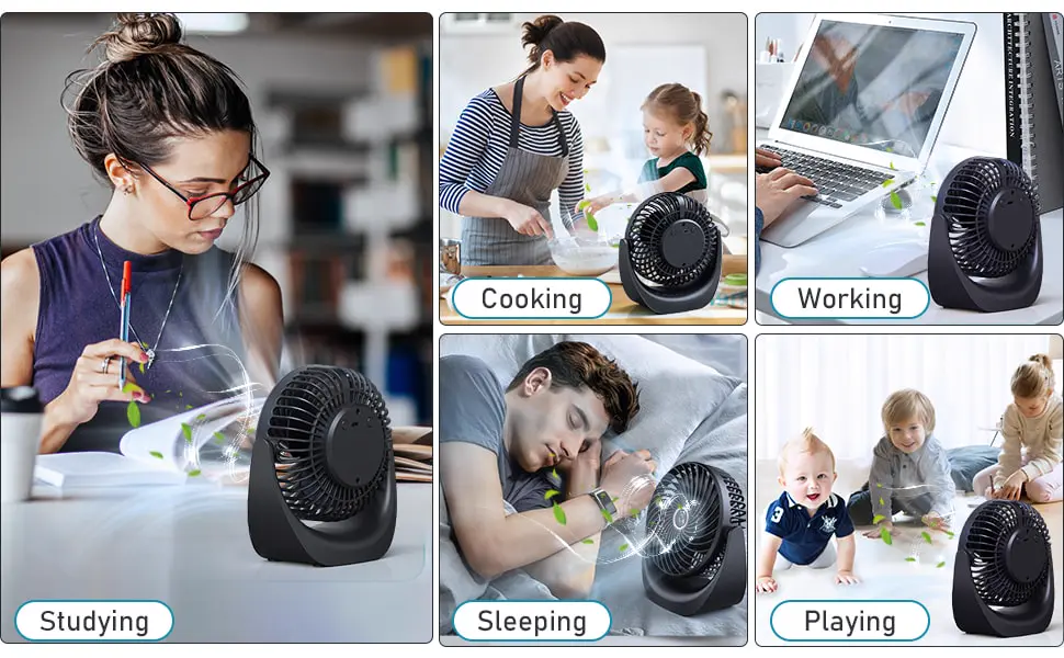 Ventilateur bureau silencieux usb avec Rechargeable Batterie — contenu détaillé 12