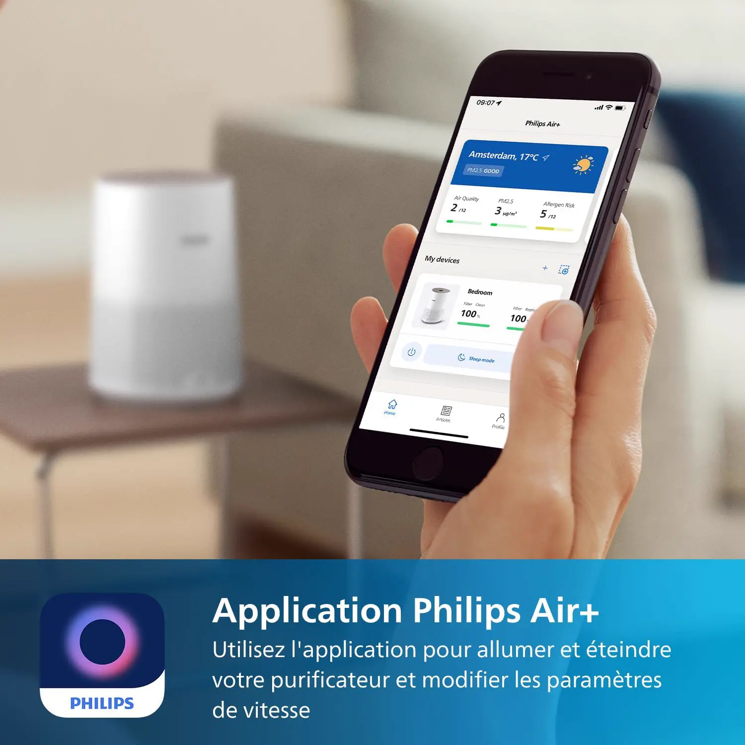 Philips Purificateur d'Air Séries 600, Ultra-silencieux et vue 6