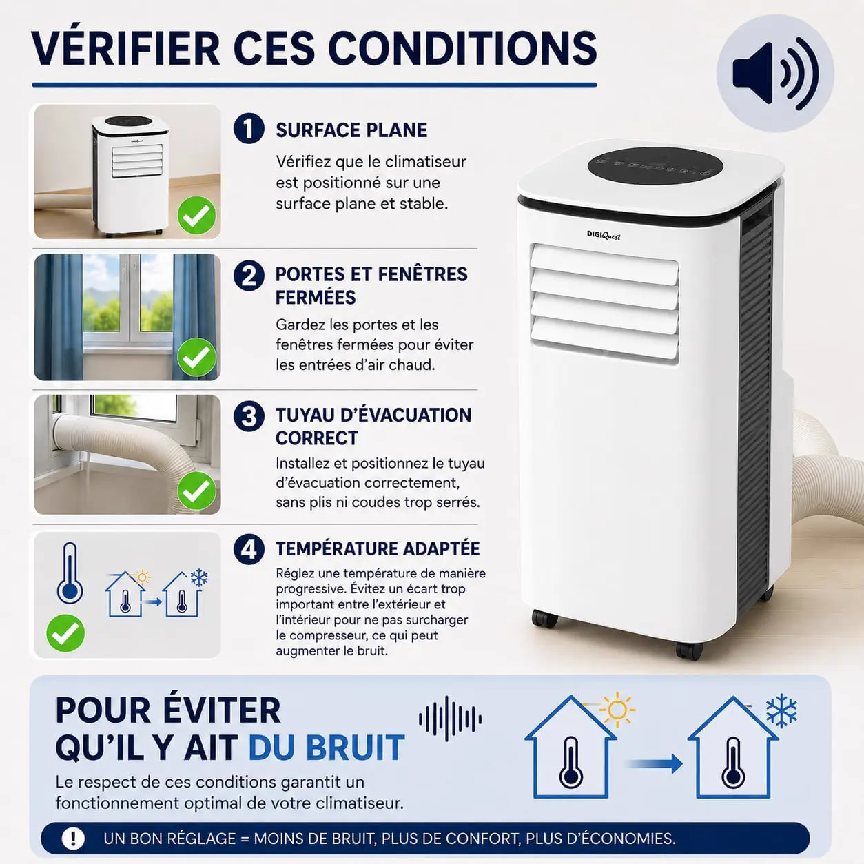 Climatiseur portable confortable 9000 BTU R290 vue 3