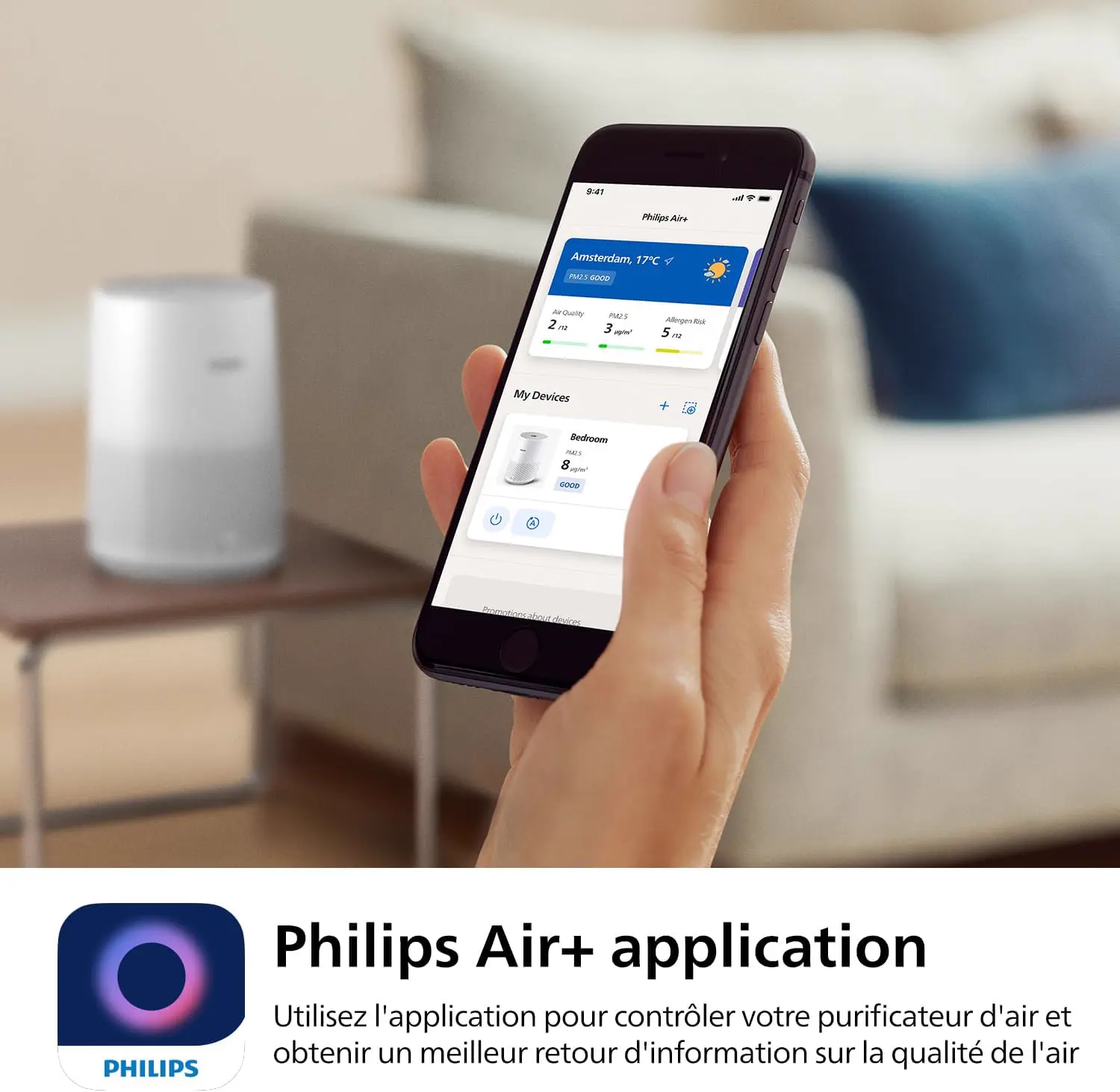 Philips Purificateur d'Air Séries 600, Capteur Intelligent, Pour vue 6
