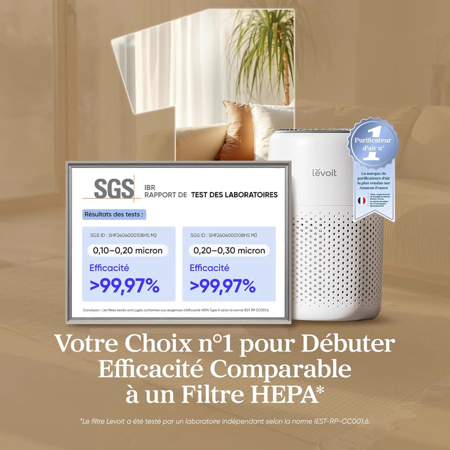 LEVOIT Purificateur d'Air Chambre, Filtration Efficace contre vue 2