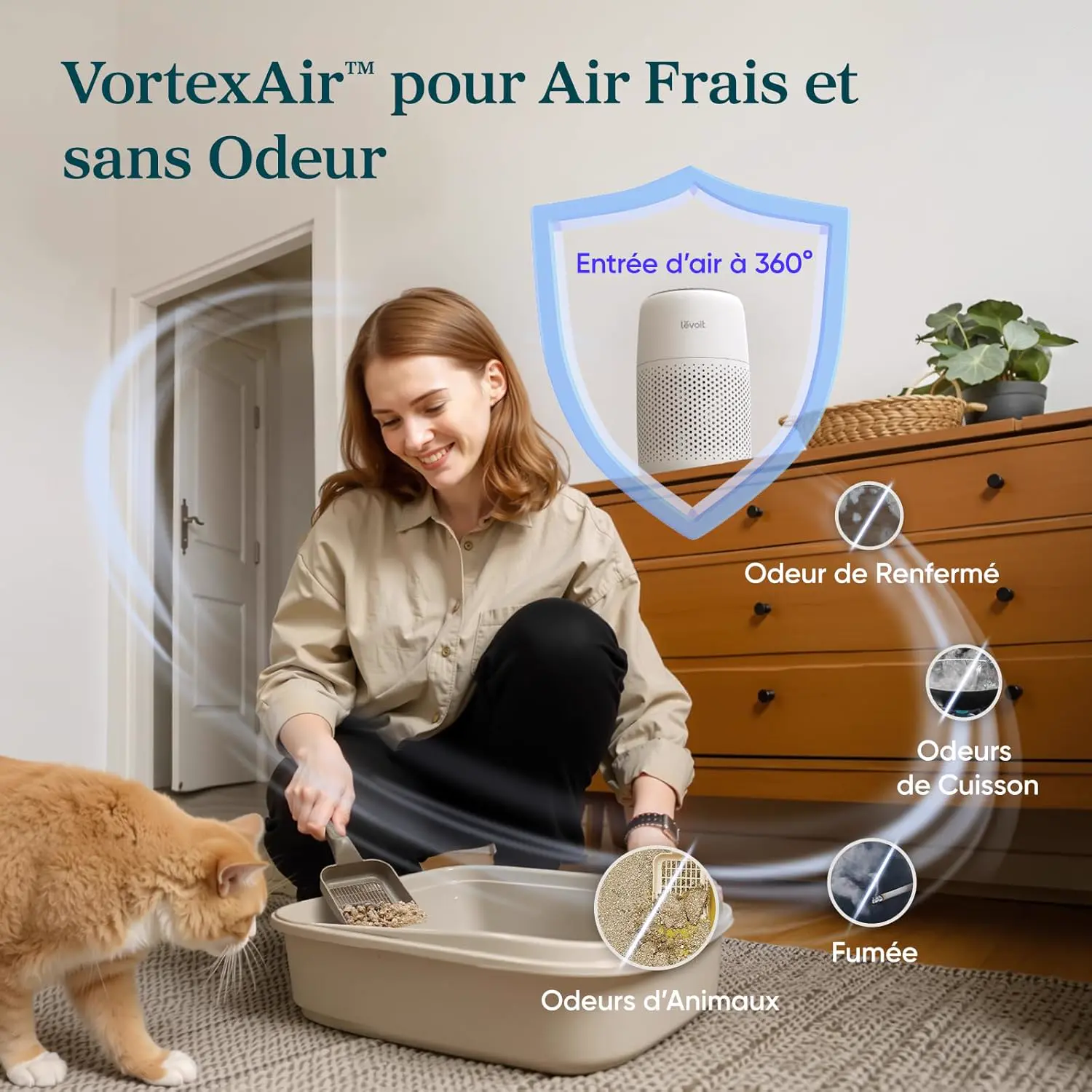 LEVOIT Purificateur d'Air Chambre, Filtration Efficace contre vue 4