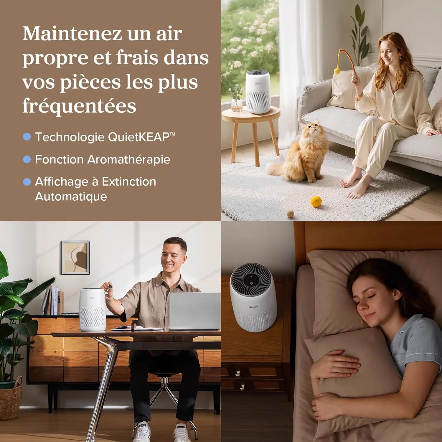 LEVOIT Purificateur d'Air Chambre, Filtration Efficace contre vue 5