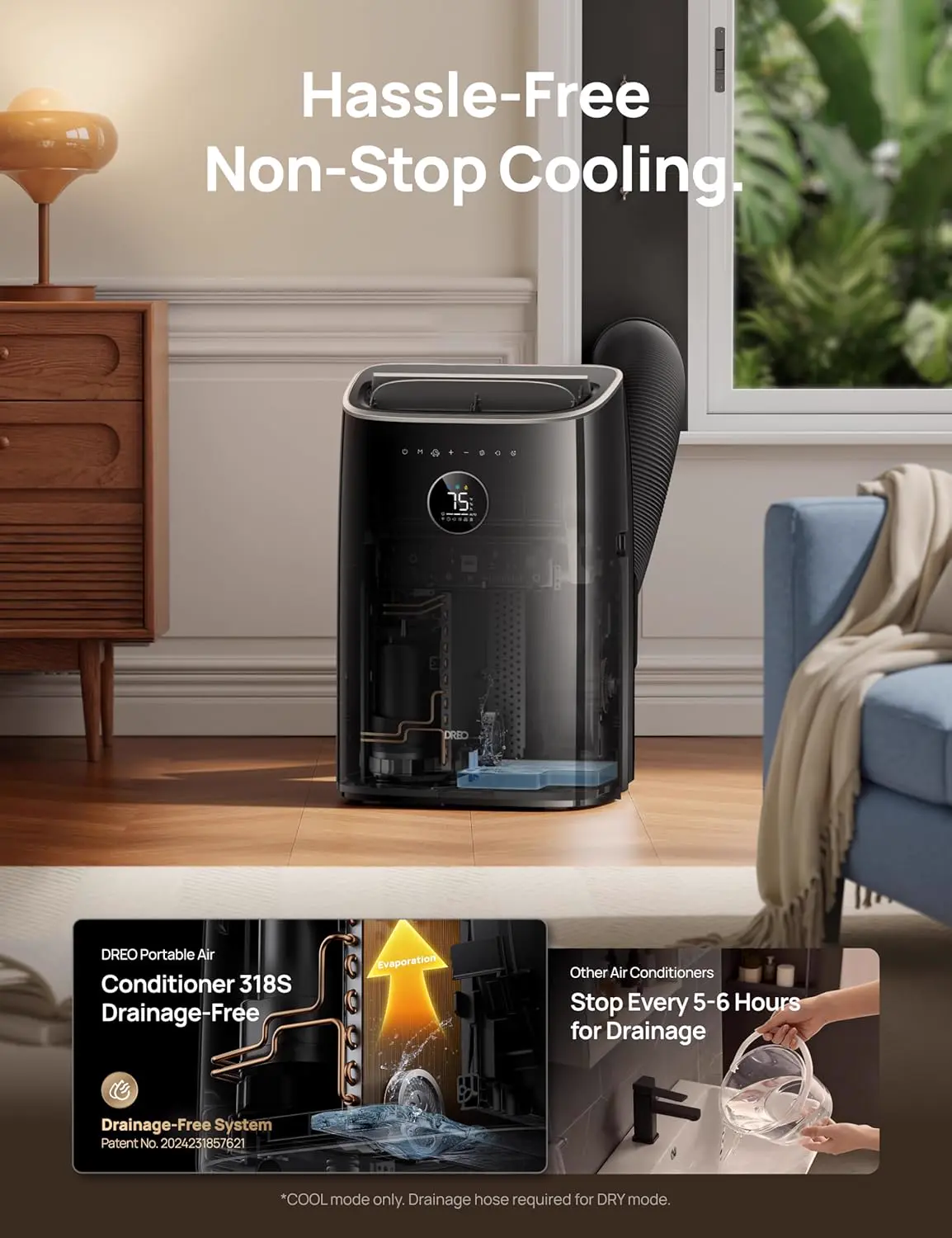 Produit DREO climatiseur mobile 7500 BTU 3-en-1 refroidissemen… vue 4