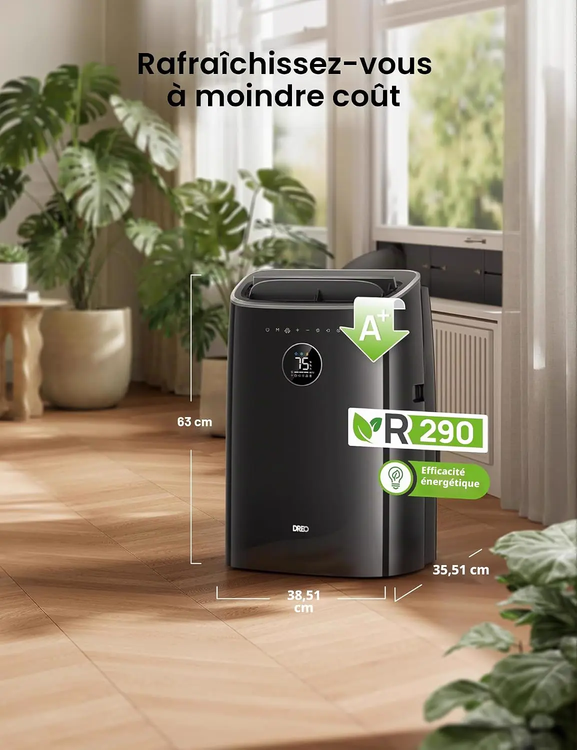 Produit DREO climatiseur mobile 7500 BTU 3-en-1 refroidissemen… vue 7