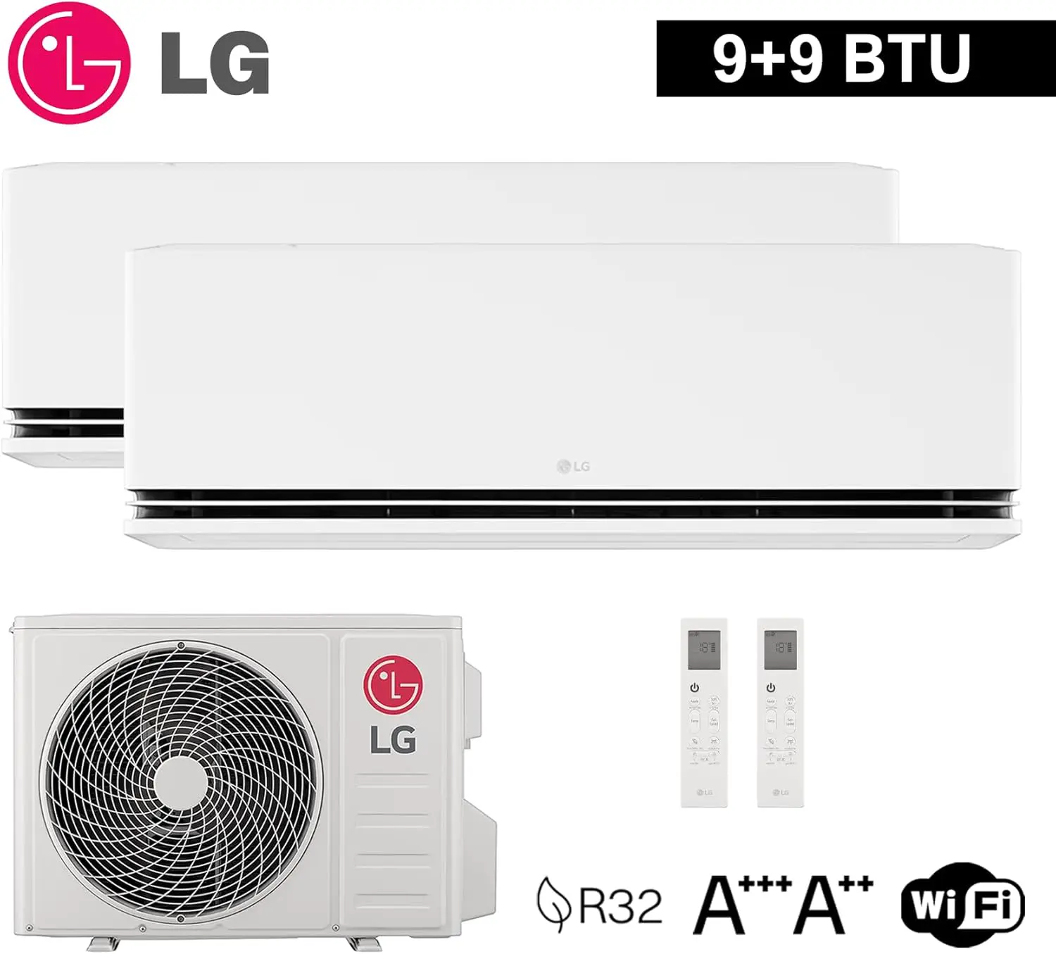 LG Climatiseur Double Split DualCool Deluxe WiFi 9000 + 9000 vue 4