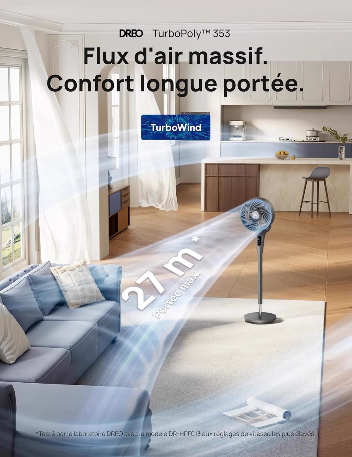 DREO Ventilateur sur Pied Silencieux pour Chambre [Amélioré], vue 2