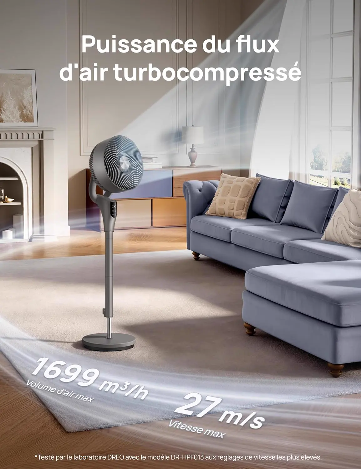 DREO Ventilateur sur Pied Silencieux pour Chambre [Amélioré], vue 3