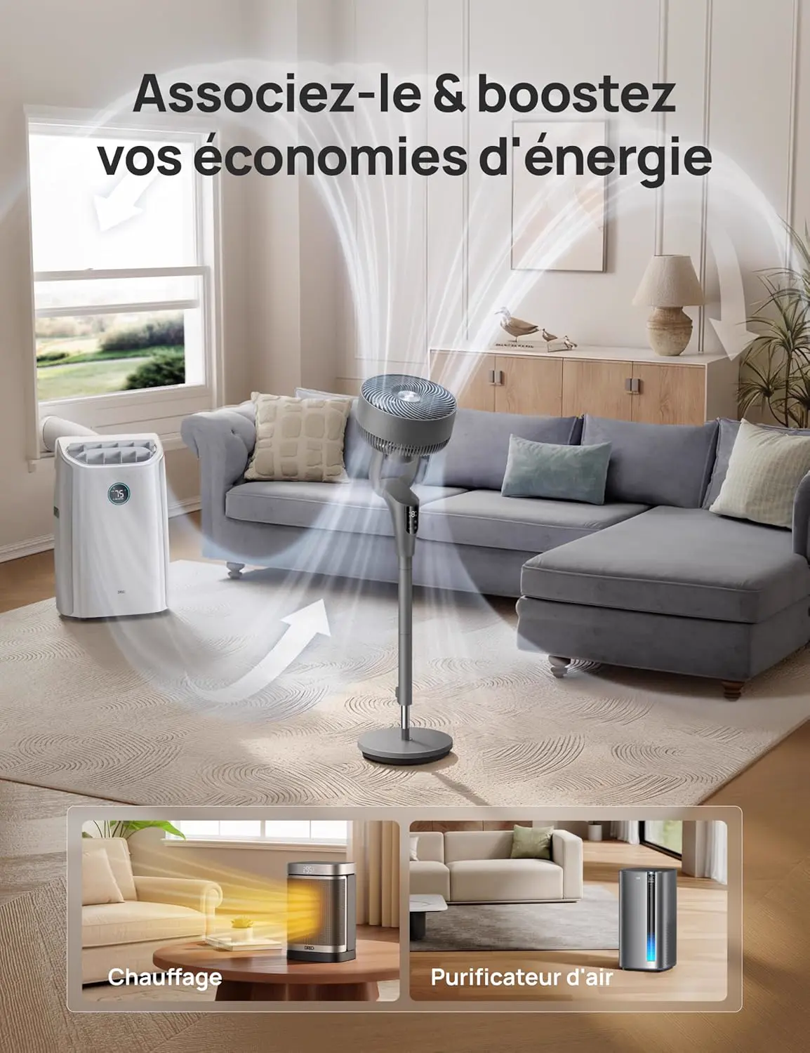 DREO Ventilateur sur Pied Silencieux pour Chambre [Amélioré], vue 7
