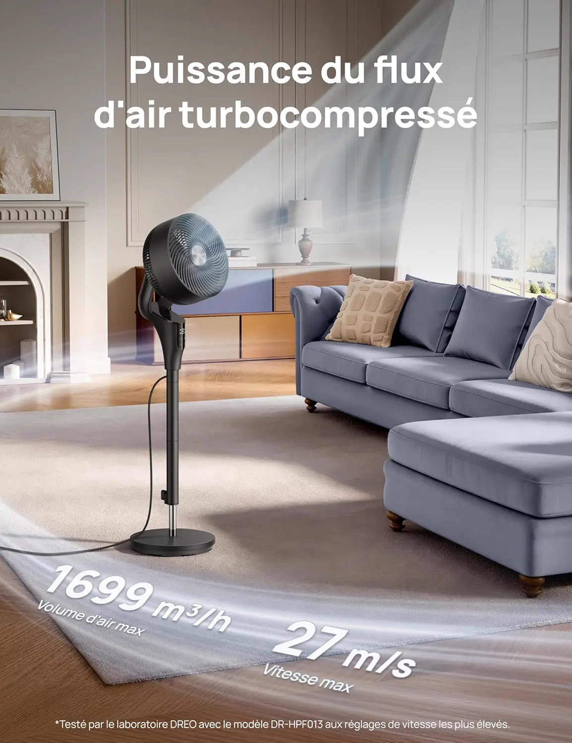 DREO Ventilateur sur Pied Silencieux pour Chambre [Amélioré], vue 3