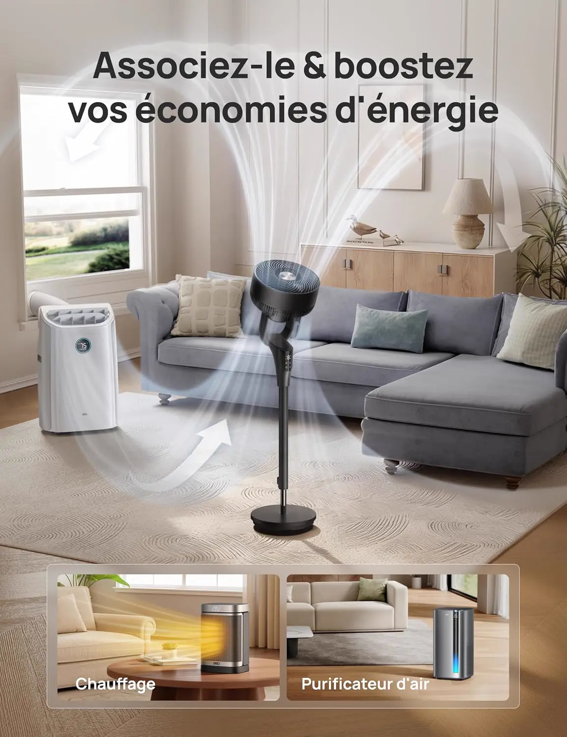 DREO Ventilateur sur Pied Silencieux pour Chambre [Amélioré], vue 7