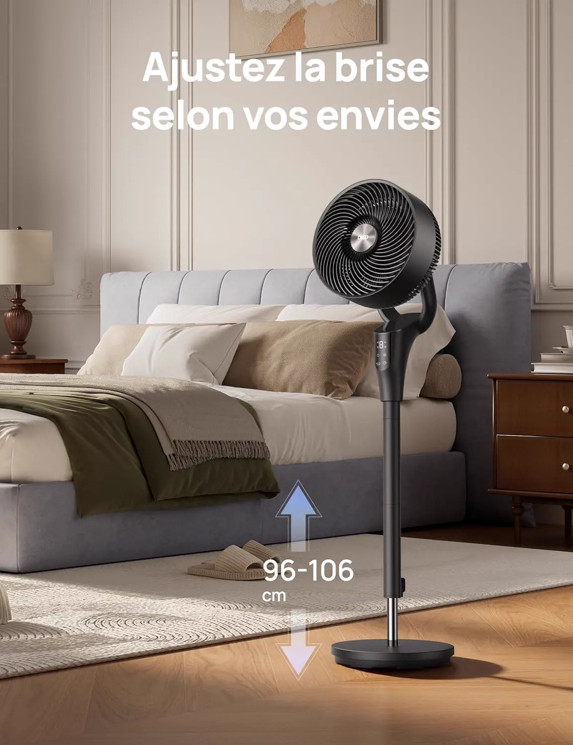 DREO Ventilateur sur Pied Silencieux pour Chambre [Amélioré], vue 8