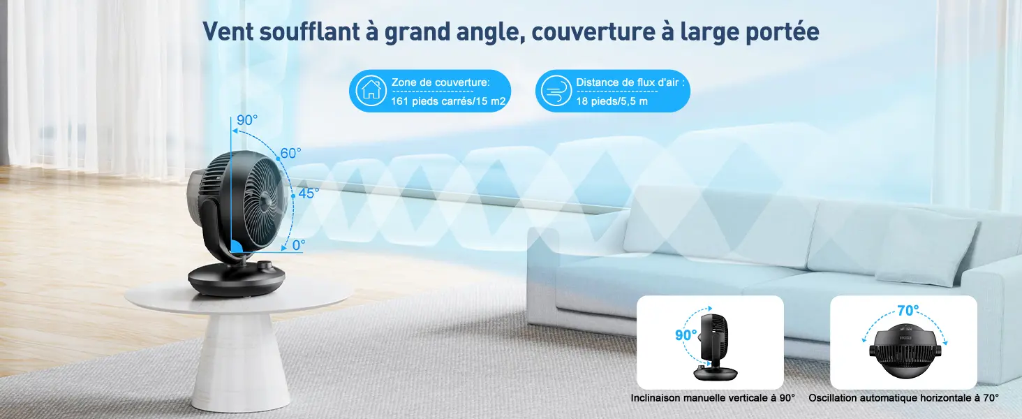 FTOTHH Ventilateur Silencieux Ultra Puissant,22dB Portable & — contenu détaillé 3