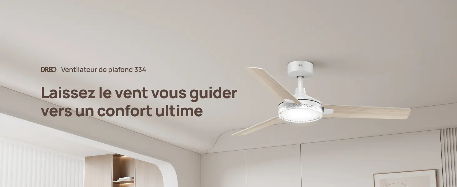 DREO ventilateur de plafond avec lumière et télécommande 132 cm, — contenu détaillé 1