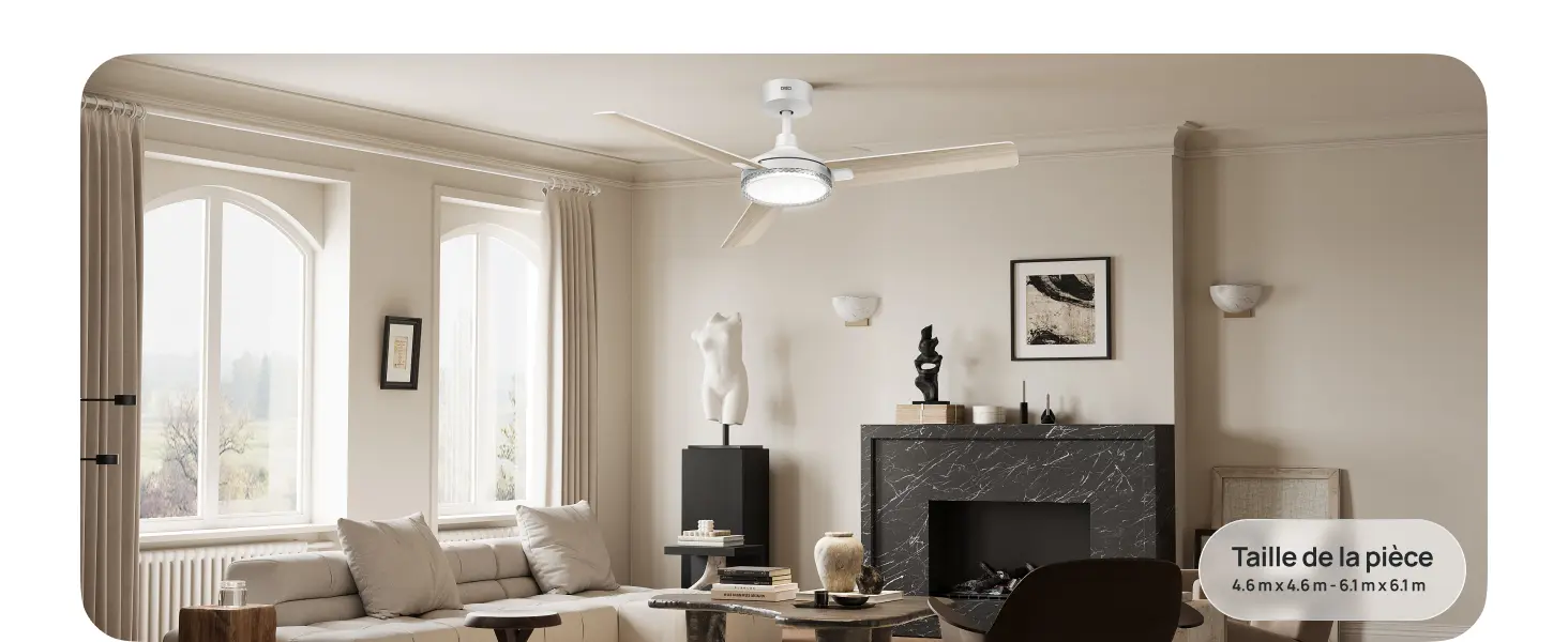 DREO ventilateur de plafond avec lumière et télécommande 132 cm, — contenu détaillé 11
