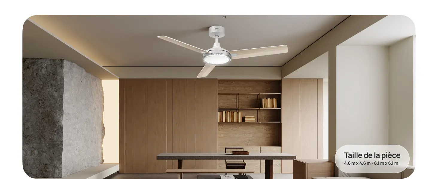 DREO ventilateur de plafond avec lumière et télécommande 132 cm, — contenu détaillé 13