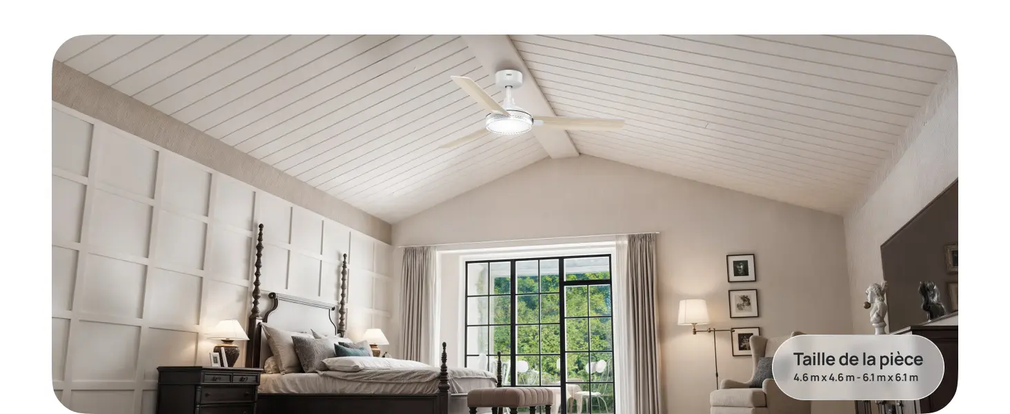 DREO ventilateur de plafond avec lumière et télécommande 132 cm, — contenu détaillé 14