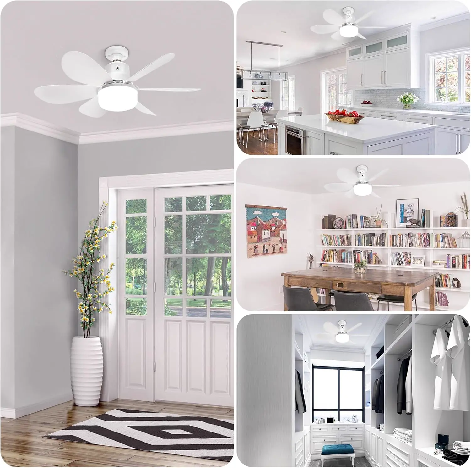 Ventilateur de Plafond avec Lumière et Telecommande,30W Lampe vue 7