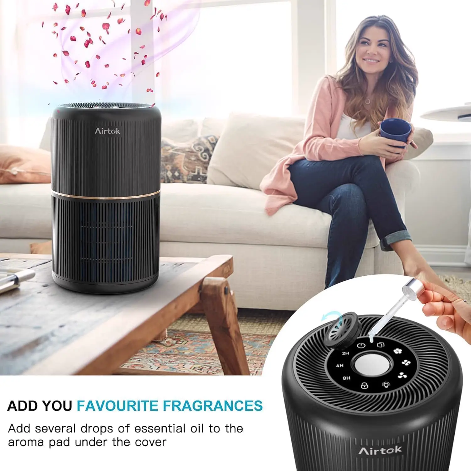 AIRTOK Purificateur d'Air, H13 HEPA Purificateur éliminant vue 4