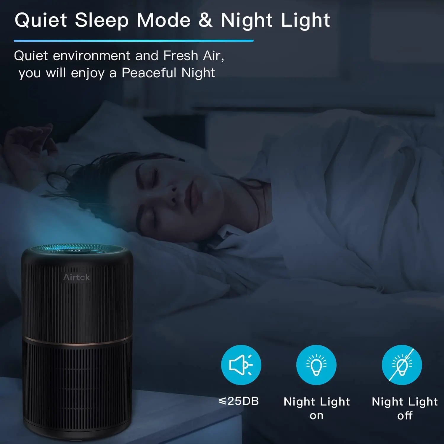 AIRTOK Purificateur d'Air, H13 HEPA Purificateur éliminant vue 5