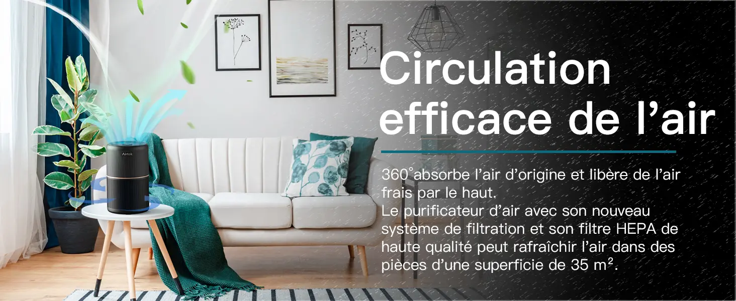AIRTOK Purificateur d'Air, H13 HEPA Purificateur éliminant — contenu détaillé 8