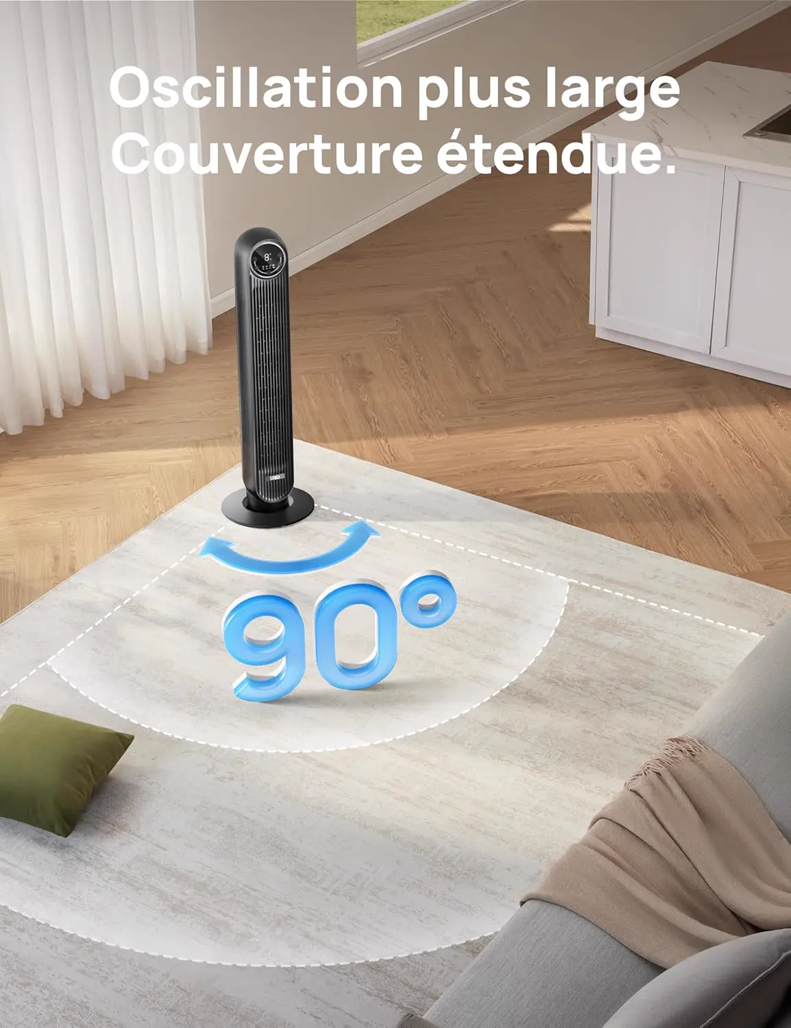 DREO Ventilateur tour intelligent avec fonction WiFi, vue 5