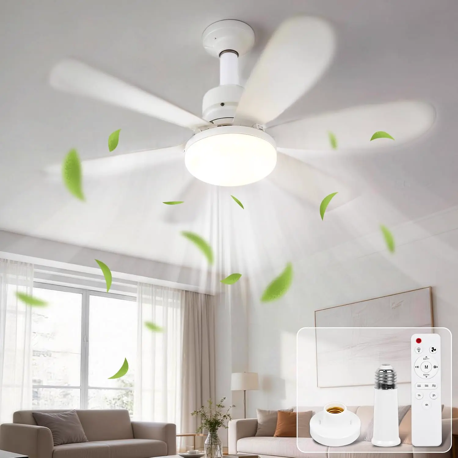 Ulikey Ventilateur de Plafond avec Lumière, 40W Ventilateur avec