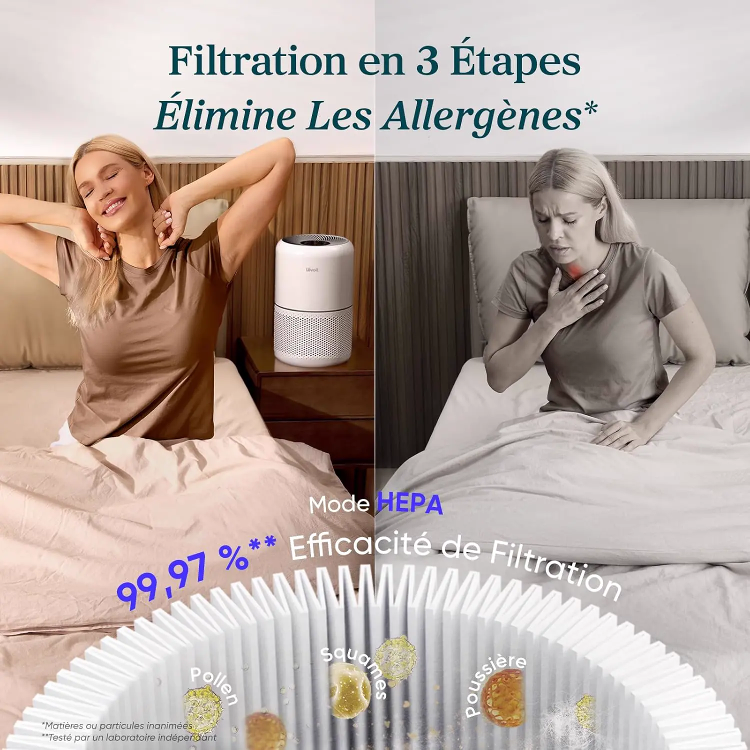 LEVOIT Purificateur d'Air Masion avec HEPA Filtre, CADR 187m³/h, vue 3