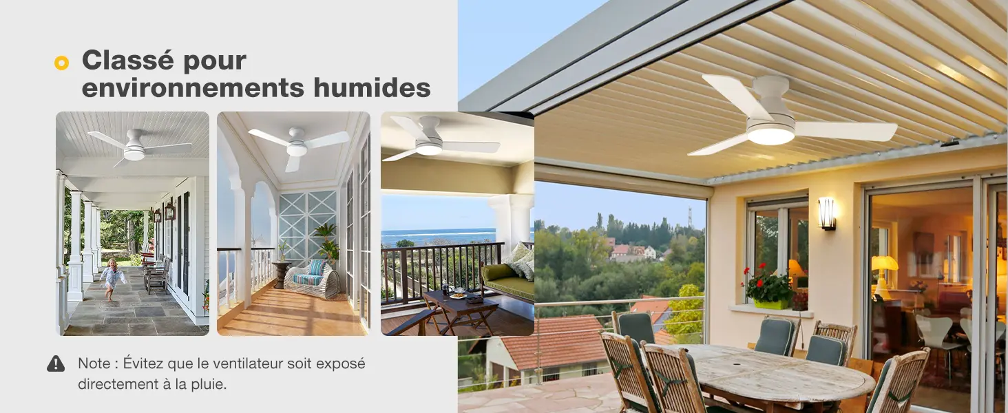 Passky Ventilateur de plafond avec lumière silencieux 107cm, — contenu détaillé 11