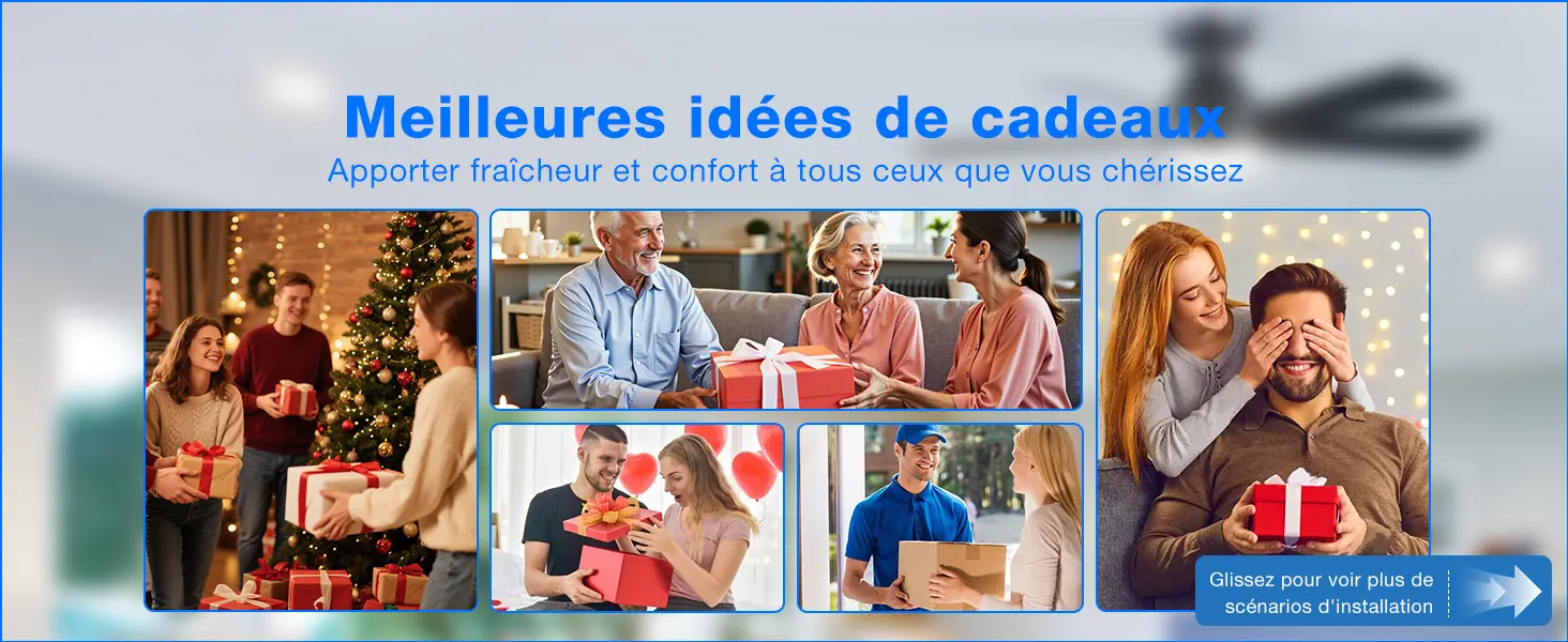 Passky Ventilateur de plafond avec lumière silencieux 107cm, — contenu détaillé 17