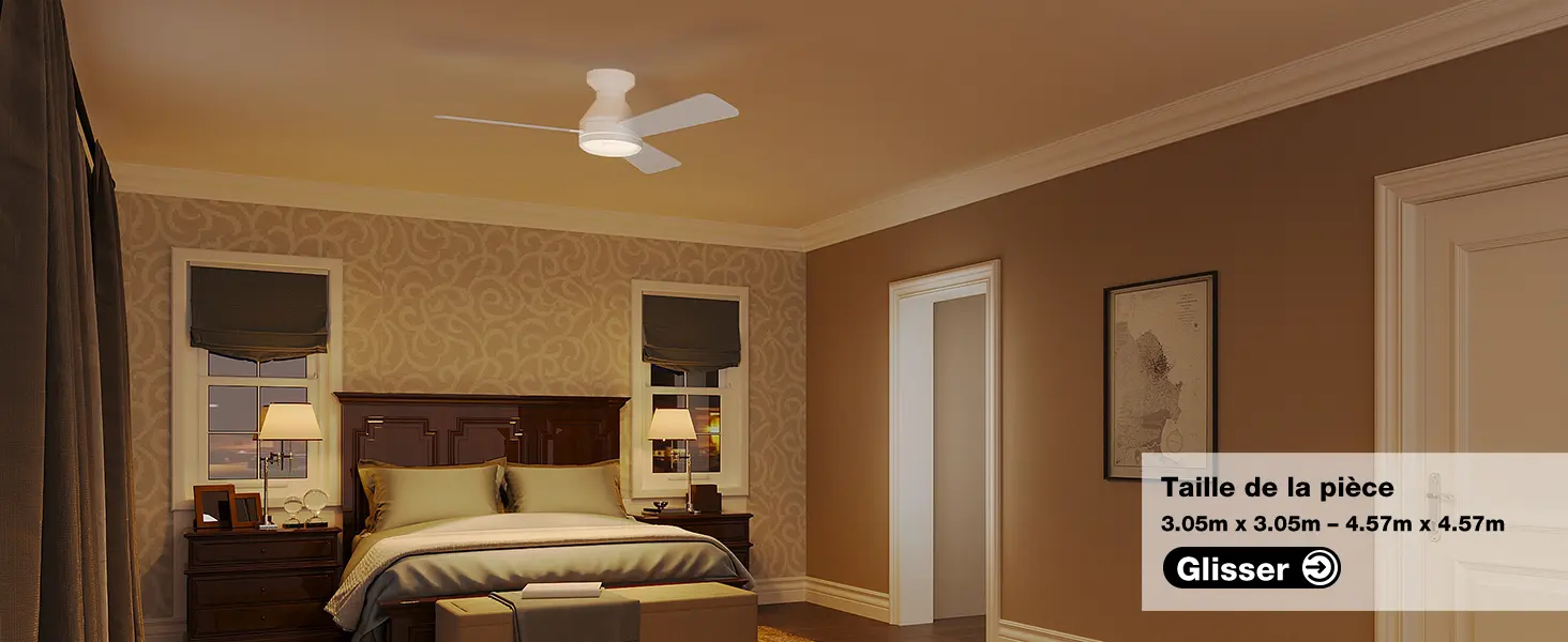 Passky Ventilateur de plafond avec lumière silencieux 107cm, — contenu détaillé 19