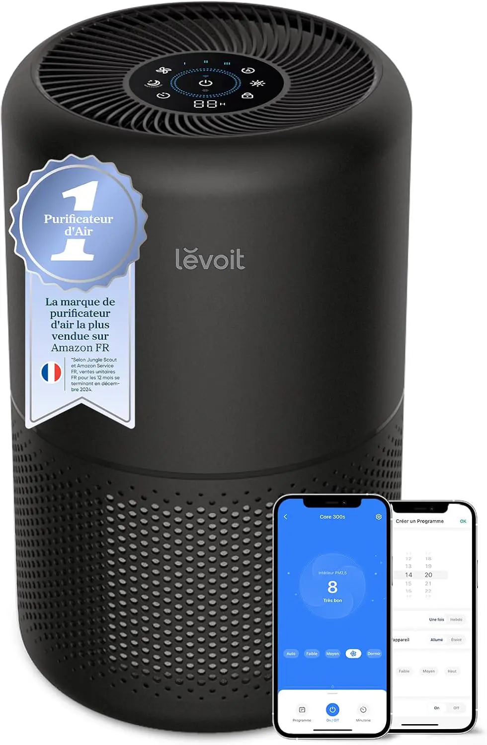 LEVOIT Purificateur d'air avec filtre HEPA, débit d'air de 258