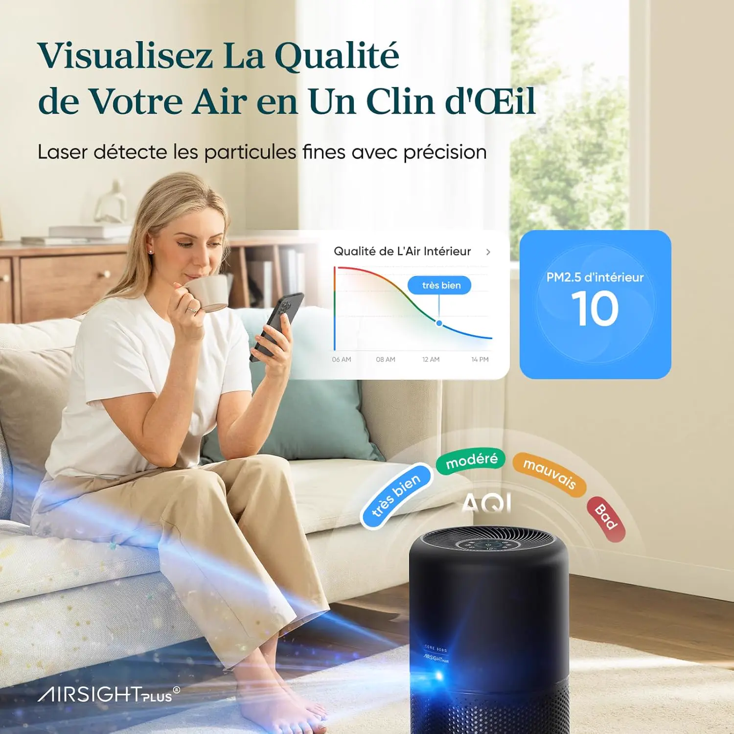 LEVOIT Purificateur d'air avec filtre HEPA, débit d'air de 258 vue 2