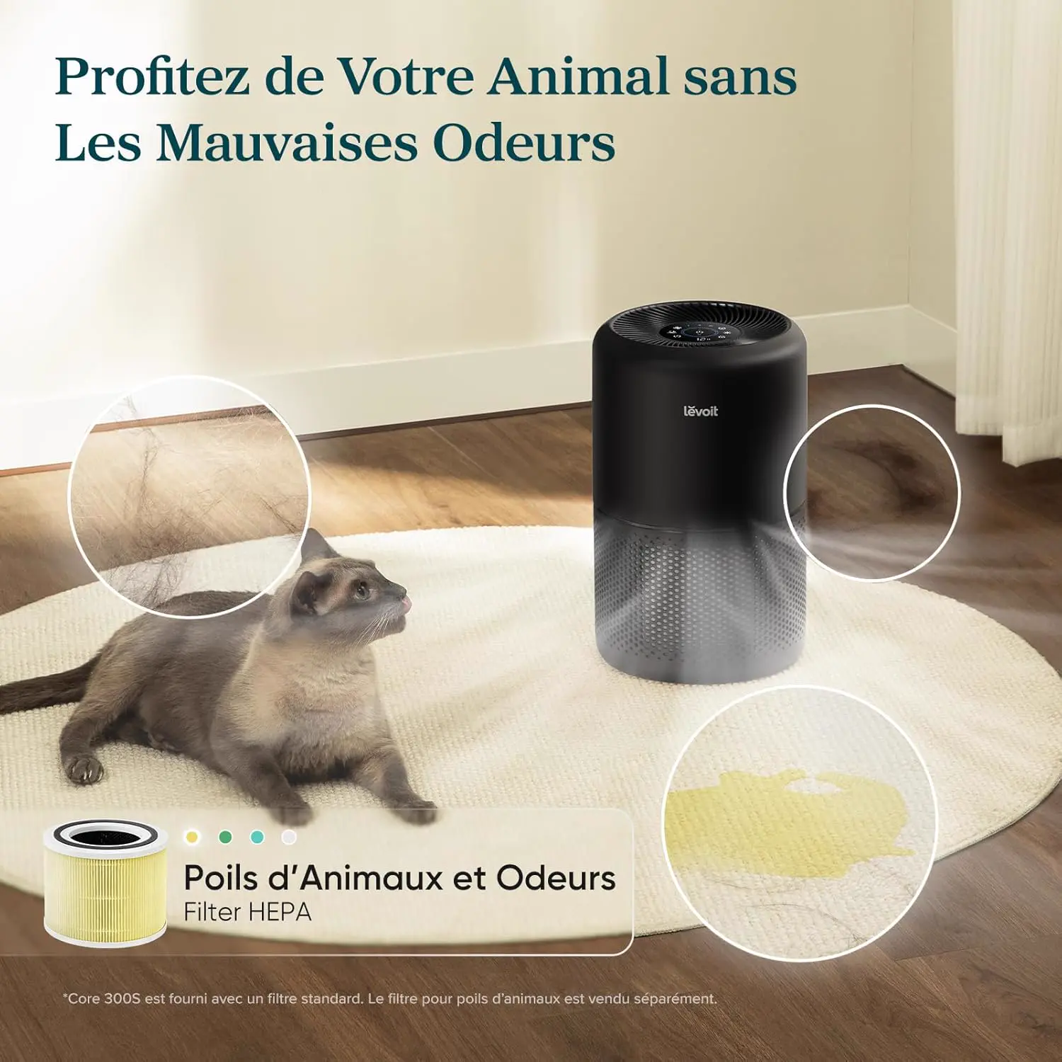 LEVOIT Purificateur d'air avec filtre HEPA, débit d'air de 258 vue 4