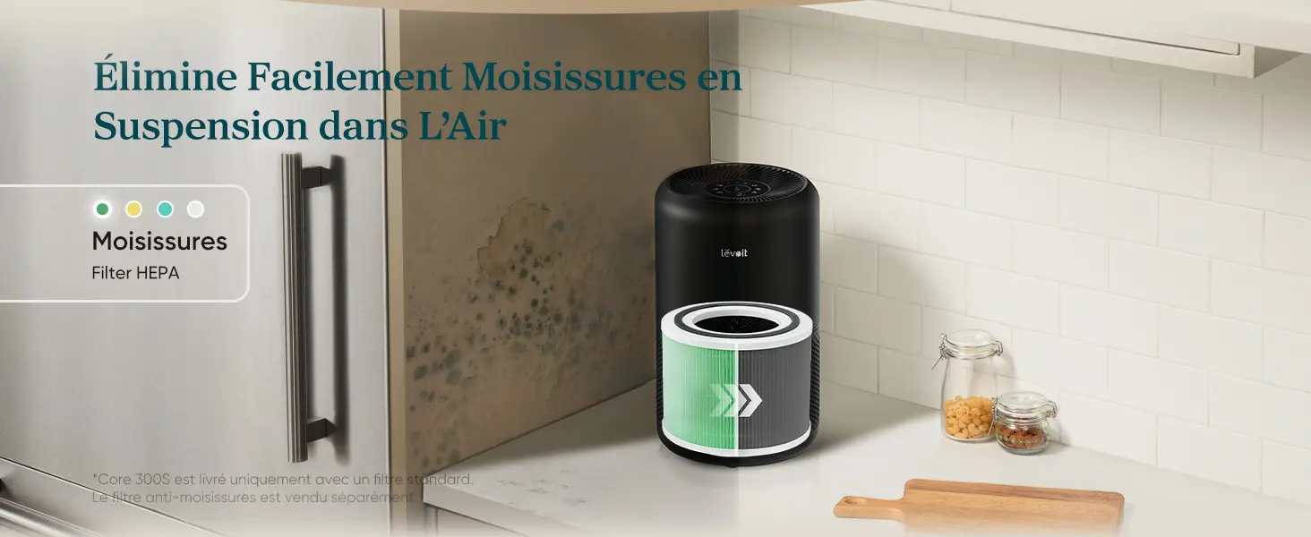 LEVOIT Purificateur d'air avec filtre HEPA, débit d'air de 258 — contenu détaillé 4