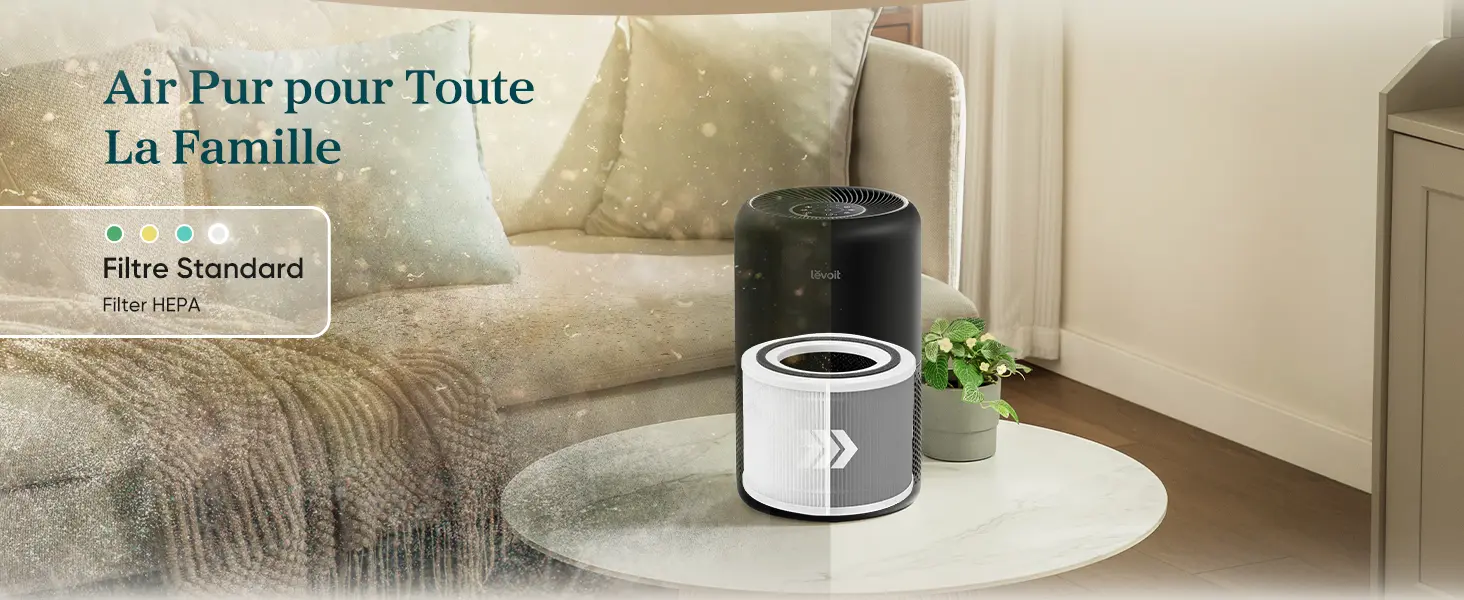 LEVOIT Purificateur d'air avec filtre HEPA, débit d'air de 258 — contenu détaillé 7