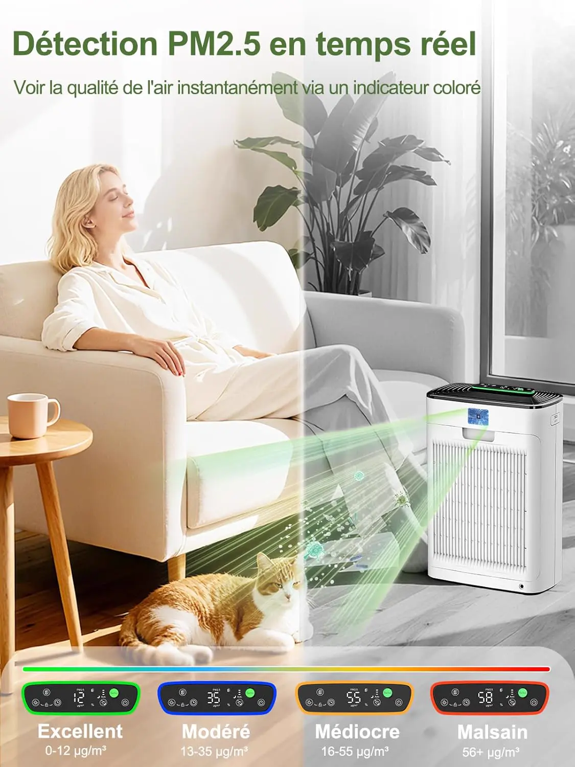 KNKA Purificateur d'air, CADR 300 m³/h, jusqu'à 80 m², vue 8