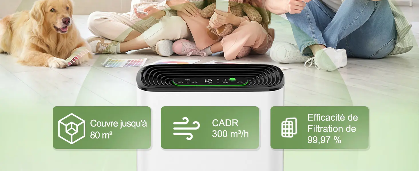 KNKA Purificateur d'air, CADR 300 m³/h, jusqu'à 80 m², — contenu détaillé 1
