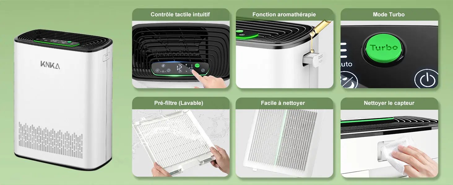 KNKA Purificateur d'air, CADR 300 m³/h, jusqu'à 80 m², — contenu détaillé 9