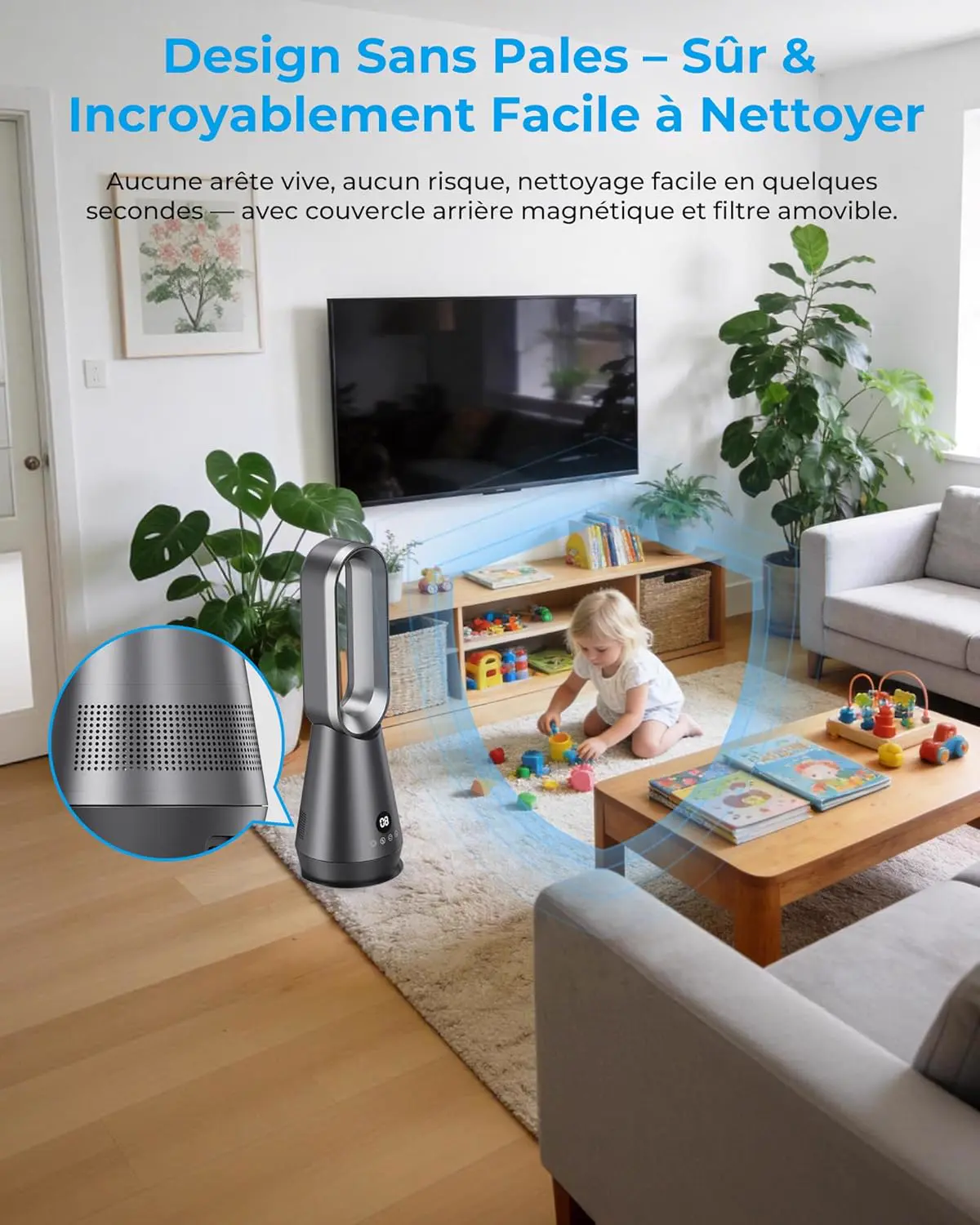 Ventilateur Colonne Silencieux Sans Pales,Ventilateurs Tour avec vue 6