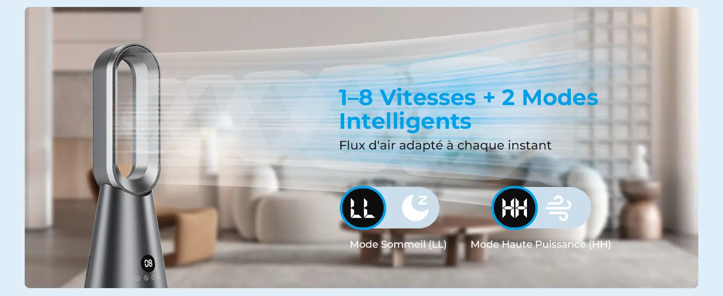 Ventilateur Colonne Silencieux Sans Pales,Ventilateurs Tour avec — contenu détaillé 3