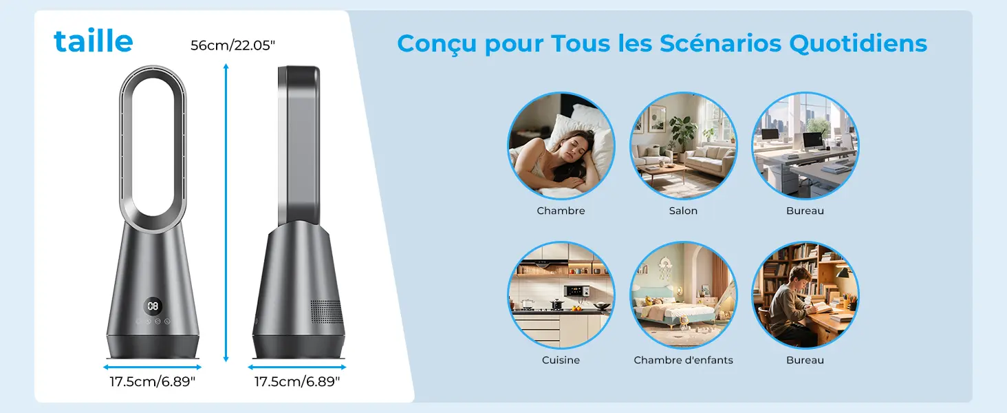 Ventilateur Colonne Silencieux Sans Pales,Ventilateurs Tour avec — contenu détaillé 13