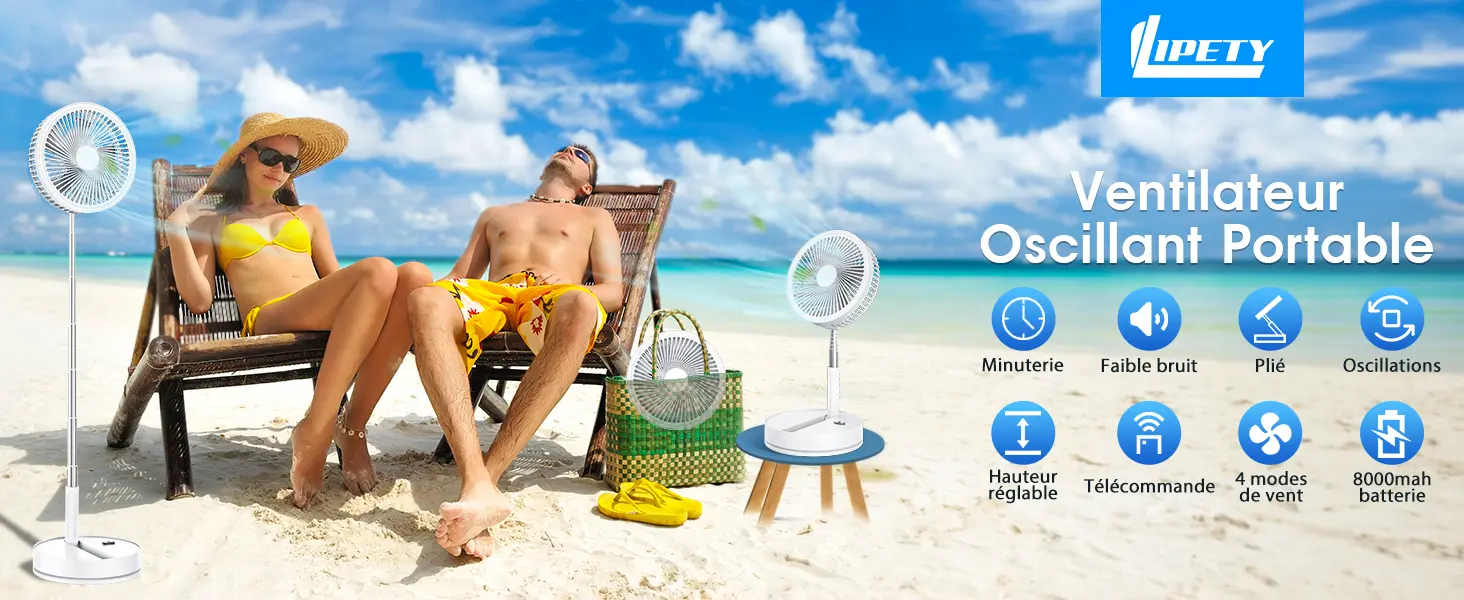 Oscillant Ventilateur sur Pied Silencieux avec Télécommande, — contenu détaillé 1