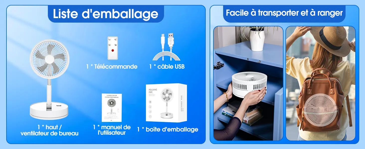 Oscillant Ventilateur sur Pied Silencieux avec Télécommande, — contenu détaillé 14