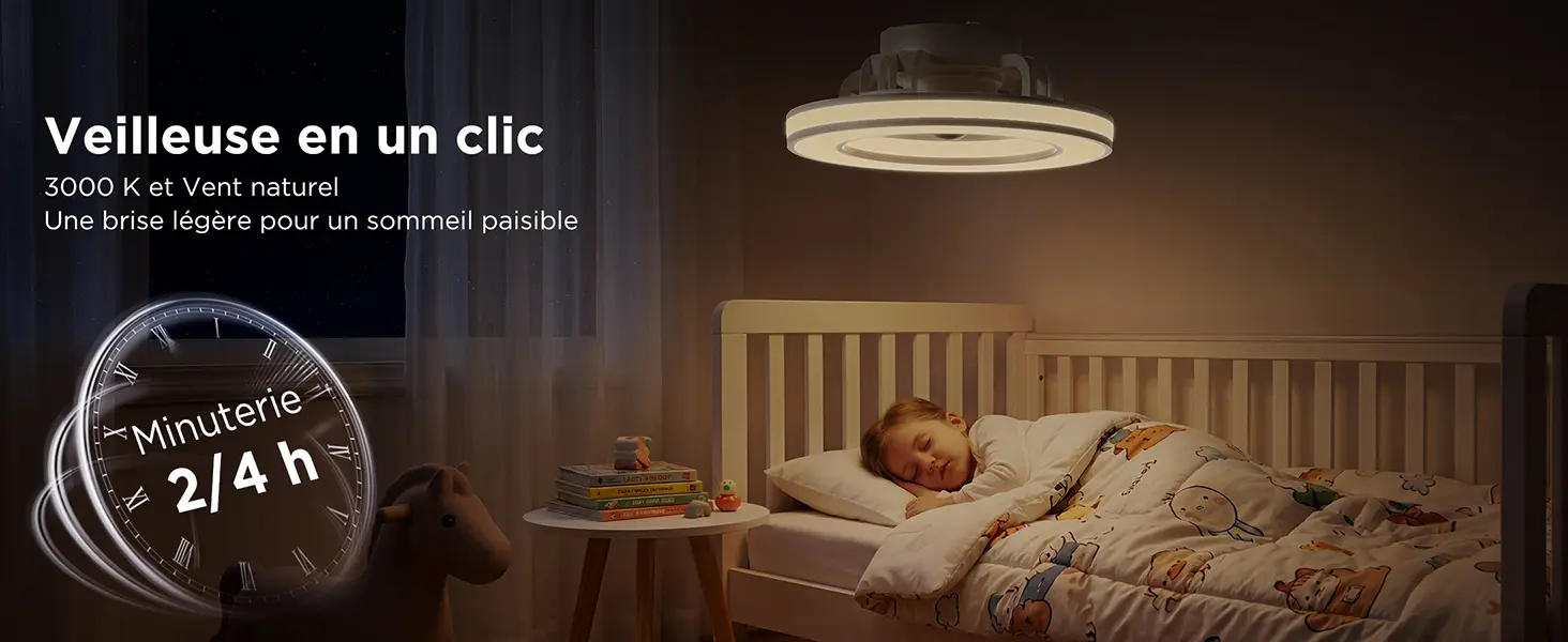 Ventilateur Plafond avec Lumiere et Telecommande Ø42 cm, — contenu détaillé 6
