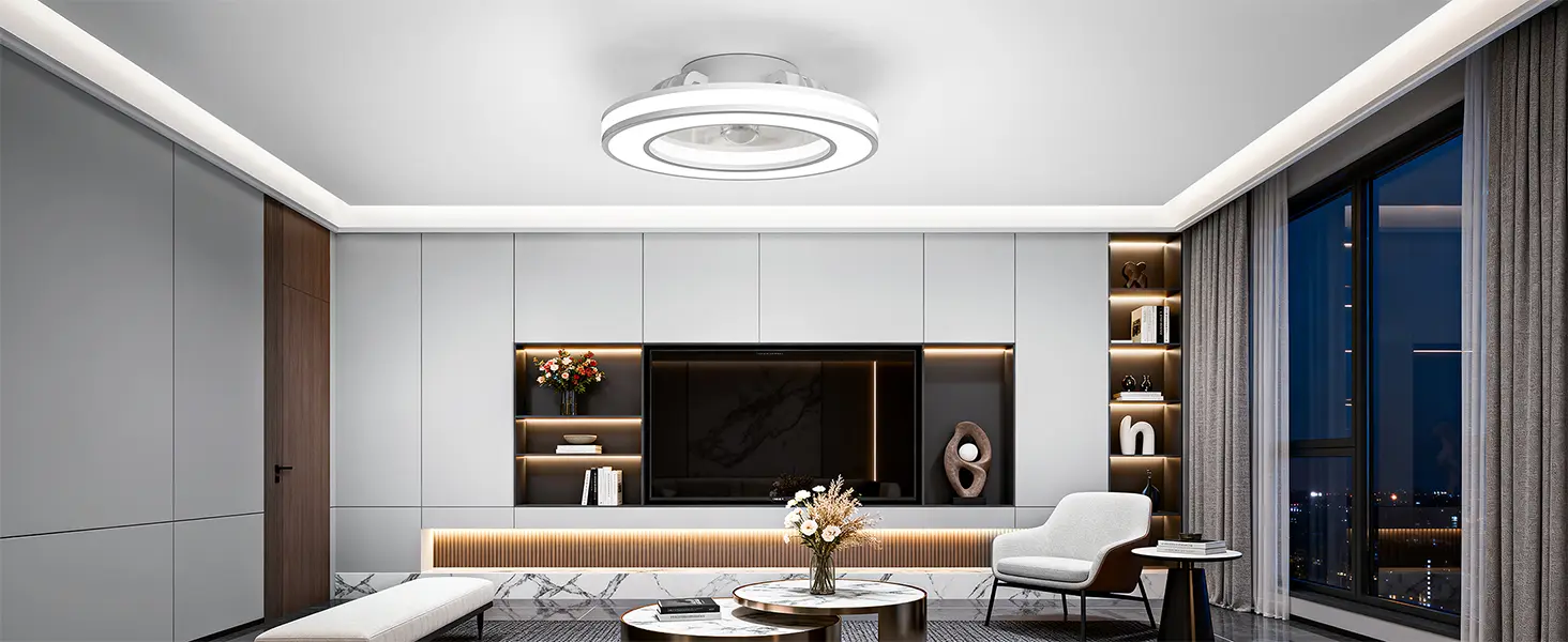 Ventilateur Plafond avec Lumiere et Telecommande Ø42 cm, — contenu détaillé 10